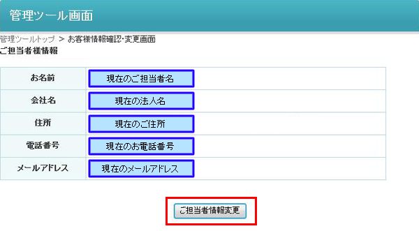 管理ツール画面