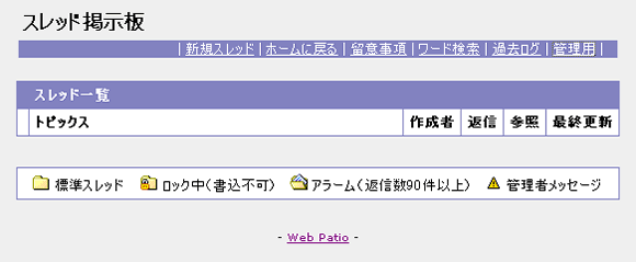 スレッド型掲示板の設置